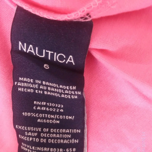 3 for 30$ NWT  Nautica Shirt  Tope Pink 100% Cotton Girls Size 6 - Picture 4 of 6